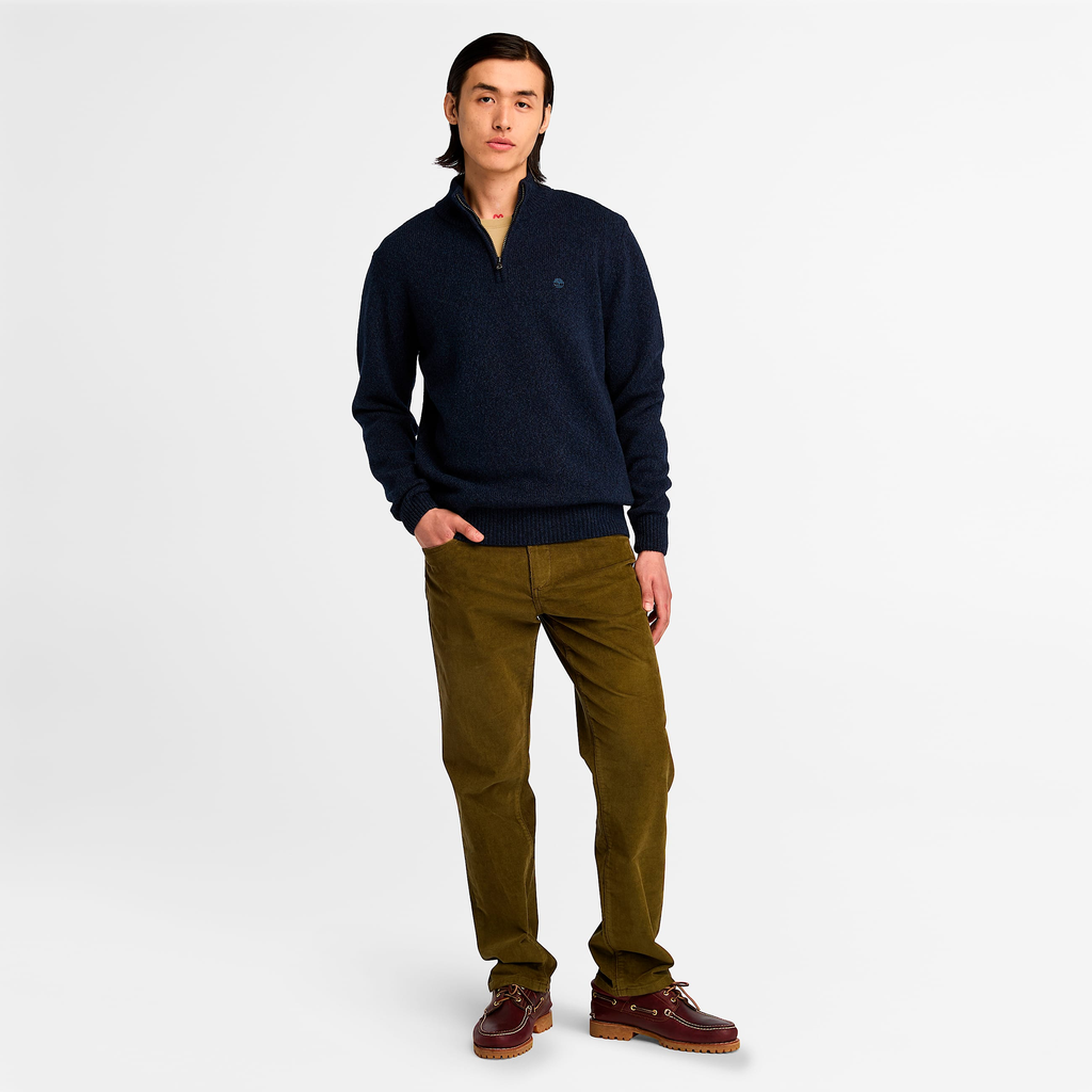 Mens Twisted Yarn Quarter-Zip Sweater - Image 2