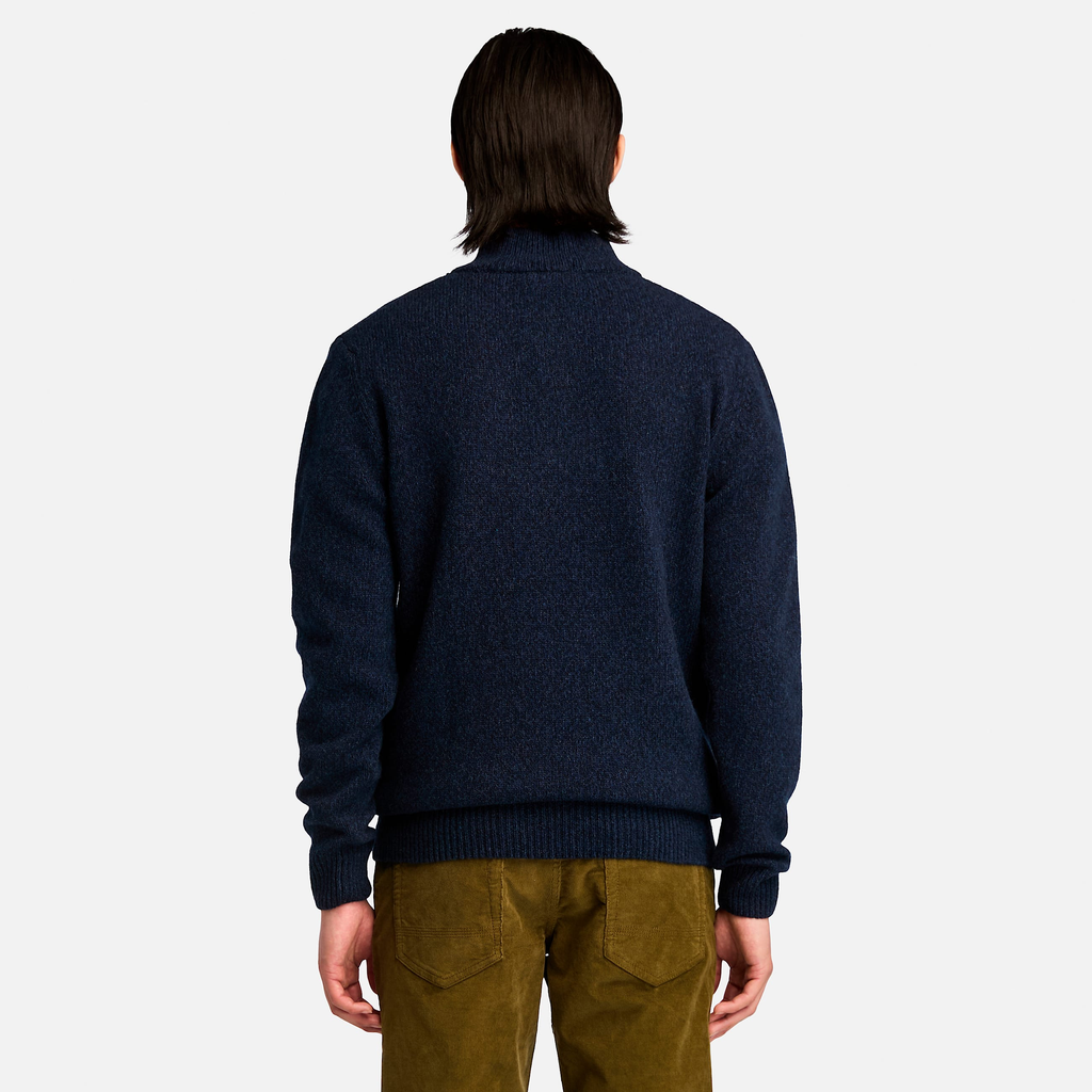 Mens Twisted Yarn Quarter-Zip Sweater - Image 3