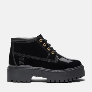 Womens Patent Leather Stone Street Platform Chukka