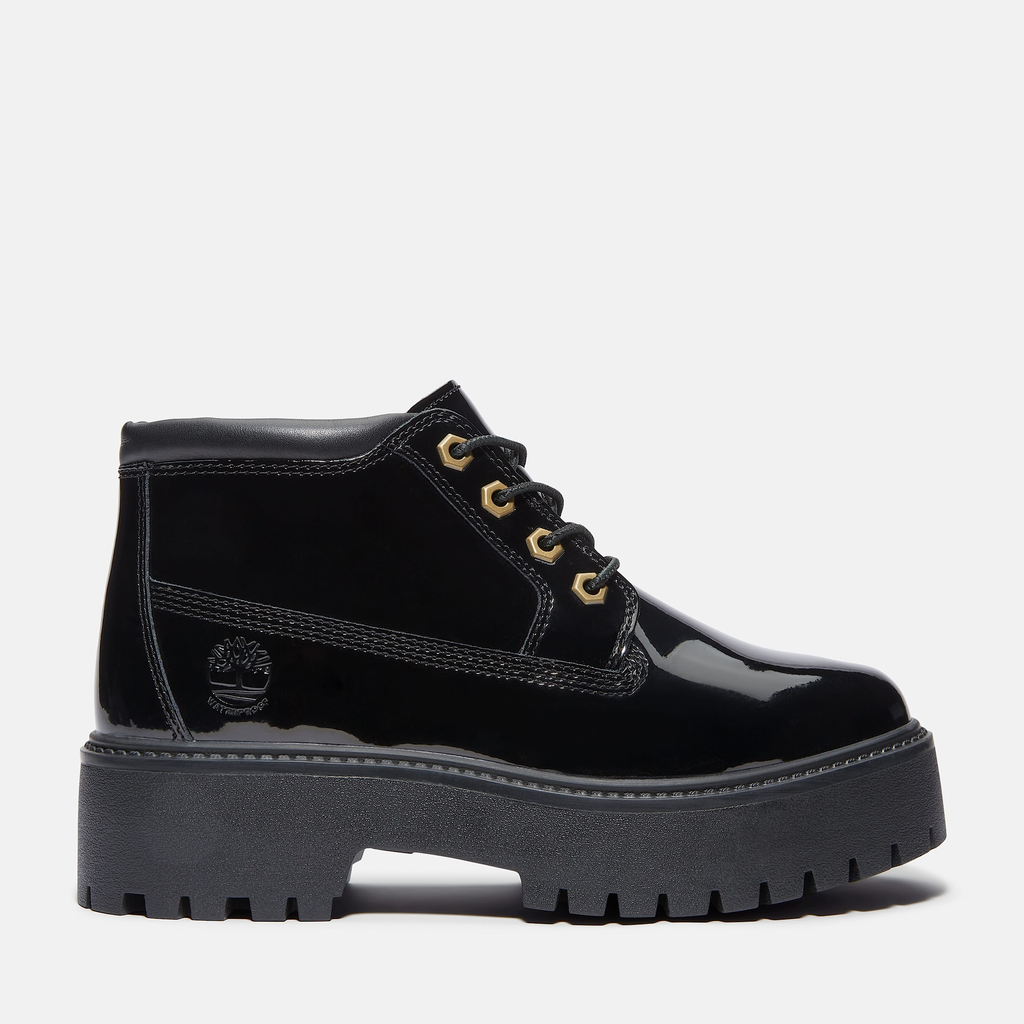 Womens Patent Leather Stone Street Platform Chukka