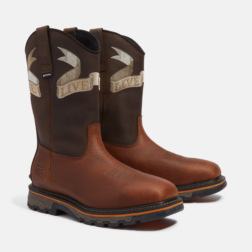 Mens True Grit Live Free or Die Pull-On Soft Toe Waterproof Work Boot - Image 3