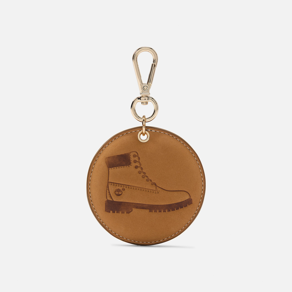 Round 2-Sided Leather Key Ring - Image 2