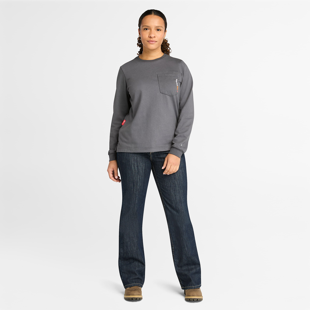 Womens Timberland PRO? Cotton Core Flame-Resistant Long-Sleeve T-Shirt - Image 2