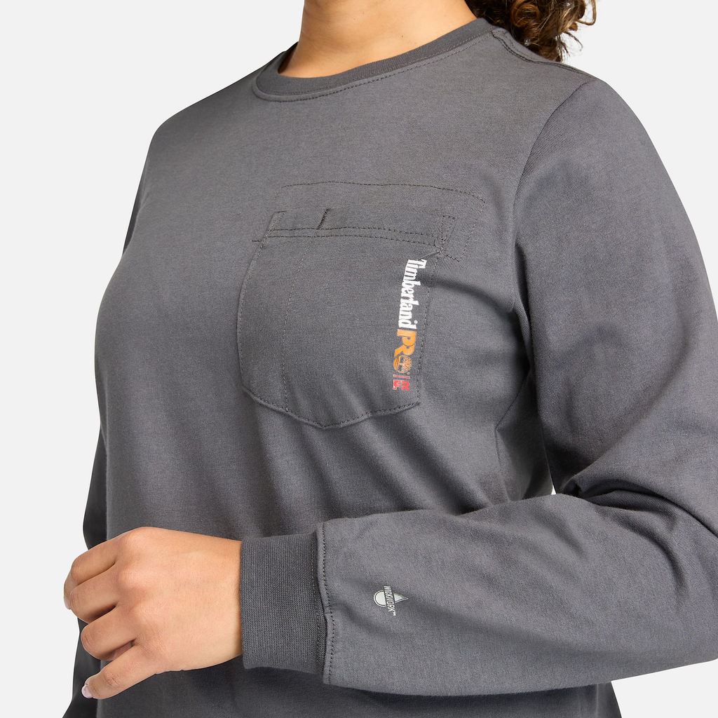 Womens Timberland PRO? Cotton Core Flame-Resistant Long-Sleeve T-Shirt - Image 3