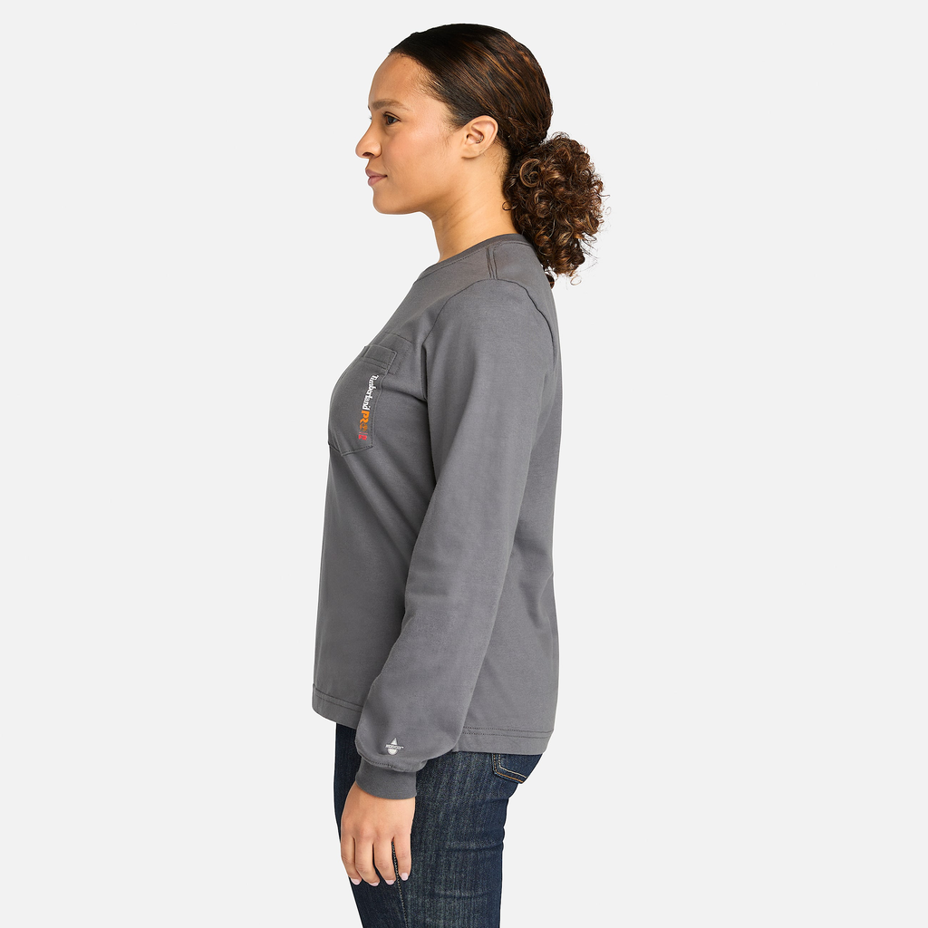 Womens Timberland PRO? Cotton Core Flame-Resistant Long-Sleeve T-Shirt - Image 4