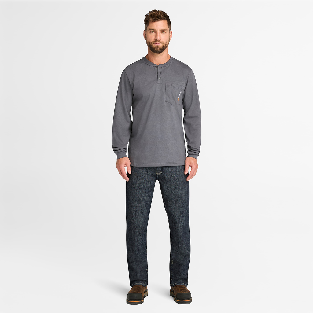 Mens Timberland PRO? Cotton Core Flame-Resistant Long-Sleeve Henley - Image 2