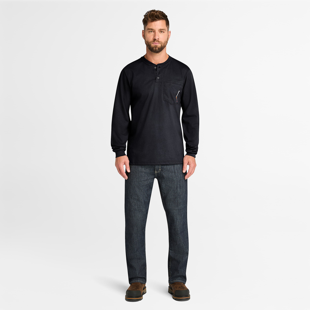 Mens Timberland PRO? Cotton Core Flame-Resistant Long-Sleeve Henley - Image 2
