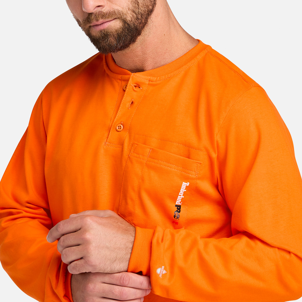 Mens Timberland PRO? Cotton Core Flame-Resistant Long-Sleeve Henley - Image 2