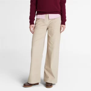 Womens Washed Corduroy Wide-Leg Pant