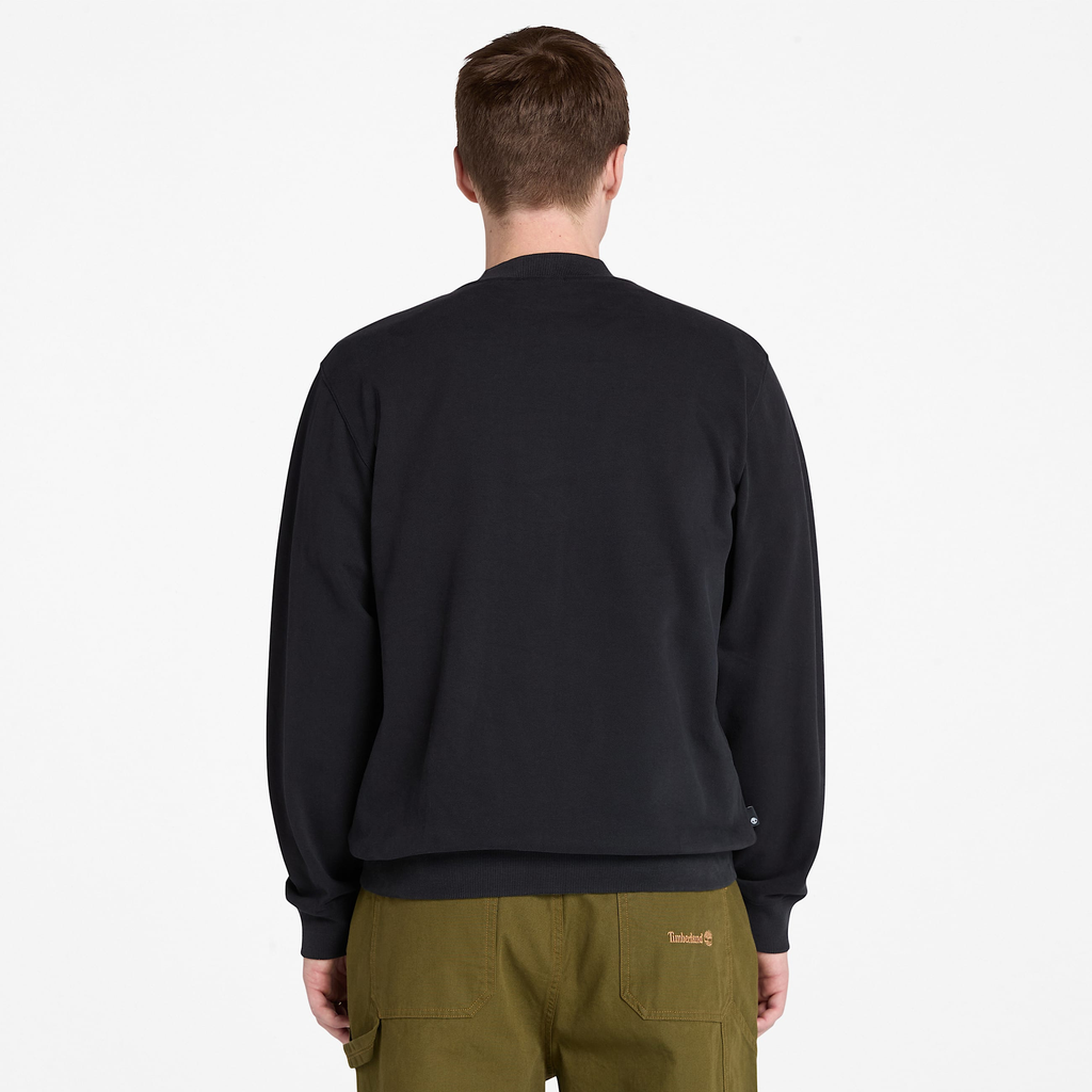Mens Leather Badge Crewneck Sweatshirt - Image 3