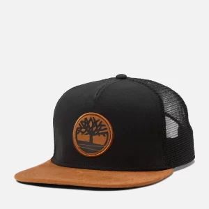 Faux Suede Flatbrim Trucker Cap