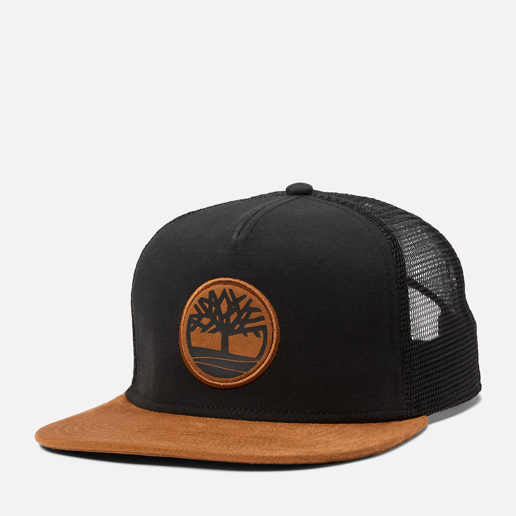 Faux Suede Flatbrim Trucker Cap