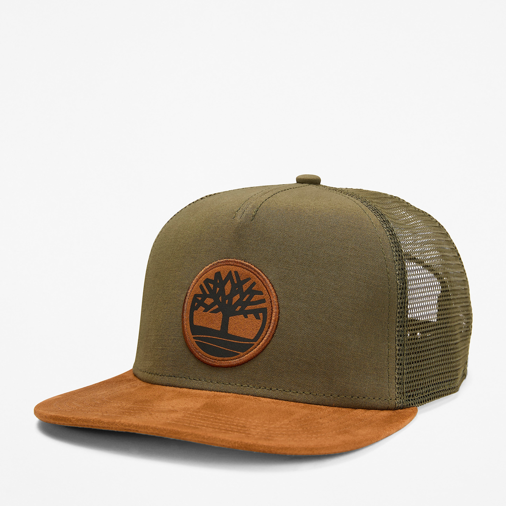 Faux Suede Flatbrim Trucker Cap